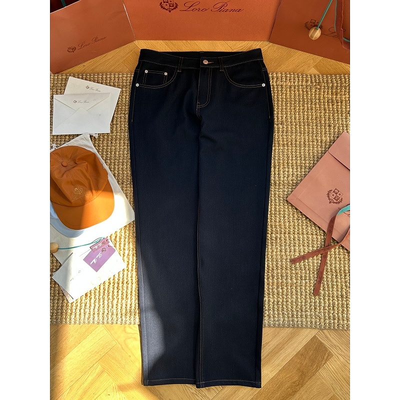 Berluti Simple Navy Straight Denim Pants