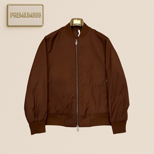 Zegna Jenia Wool Blend Baseball Collar Pilot Jacket