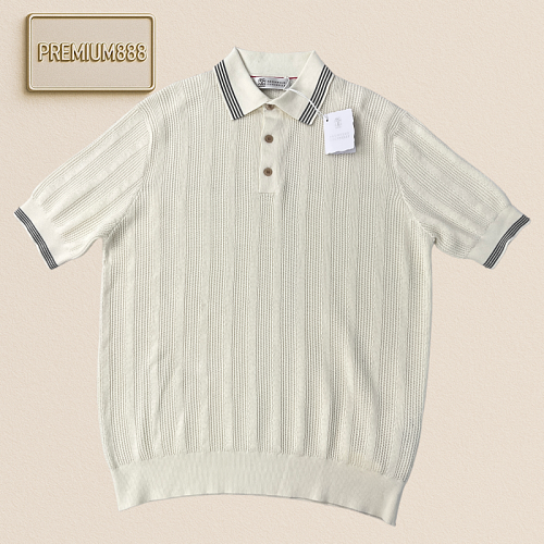 BC Ribbed Bottom Shirt In Three Colors With Knitted Polo Design