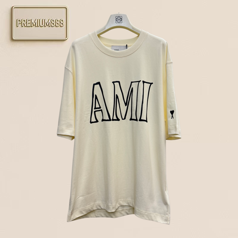 Ami Classic Letterprint Short Sleeve Shirt