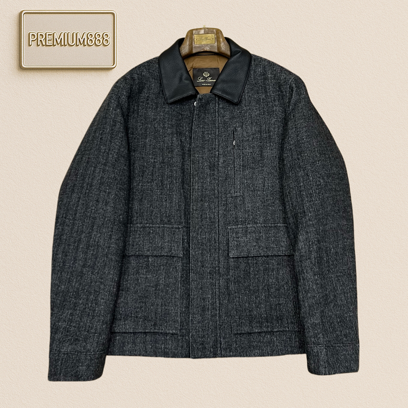 Loro Piana No. Yoo Pianya Sheepskin Collar Wool Blend Down Jacket