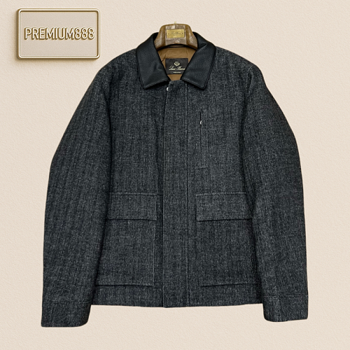 Loro Piana No. Yoo Pianya Sheepskin Collar Wool Blend Down Jacket