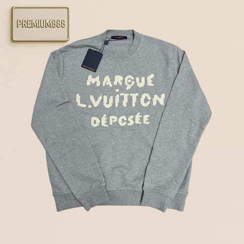 1v Knitted Embroidered Round Neck - Light Gray