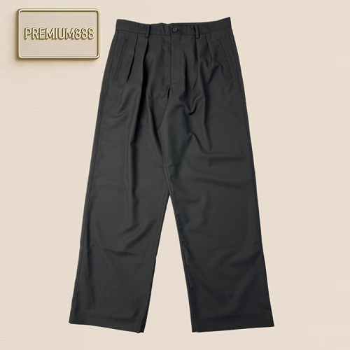 Row Classic Double Pleat Wool Straight-leg Pants