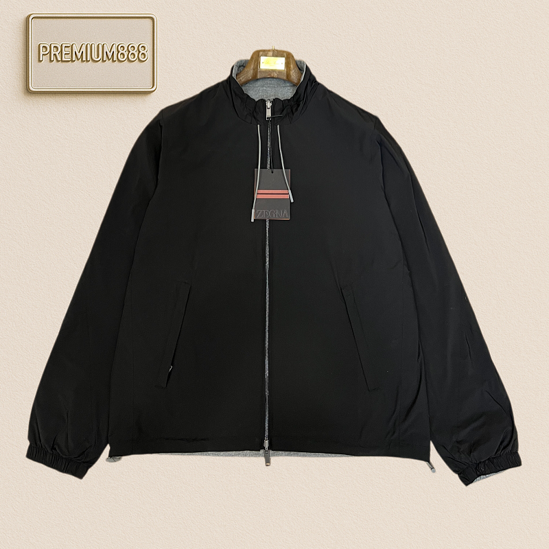 Zegna Jenia Casual Embroidered Two-Sided Wearable V-Neck Jacket