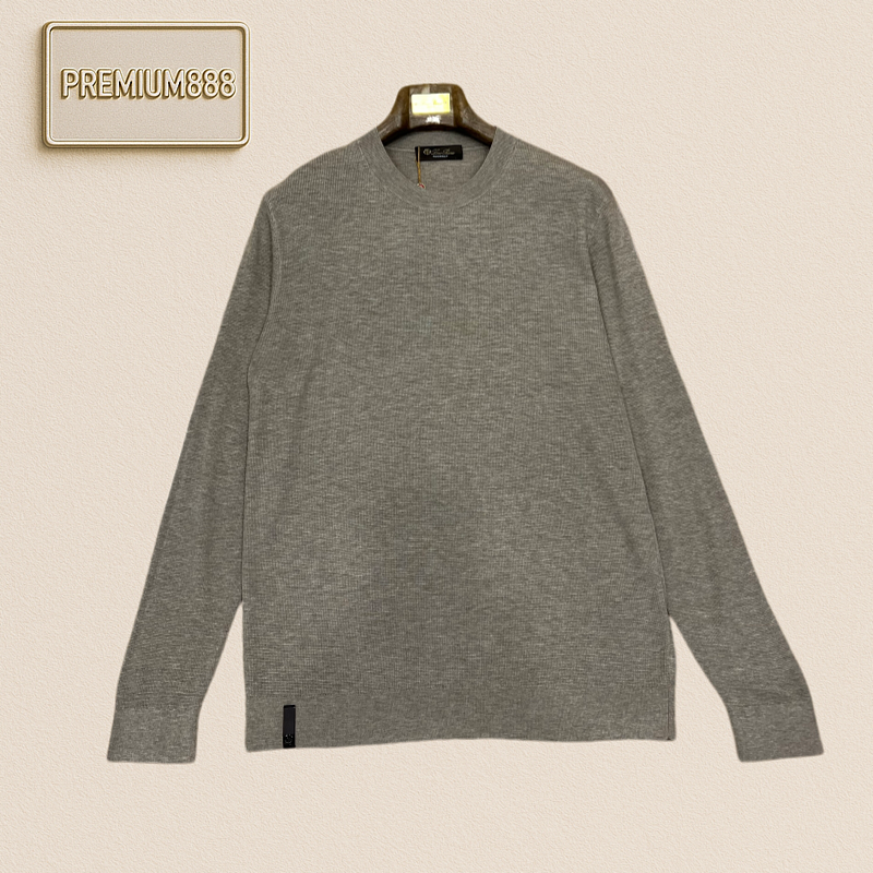 Loro Piana No. Yoo Pianya Waffle Roundneck Knit Top With Long Sleeves