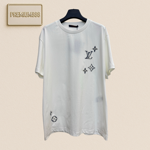 1v Louis Monogram Sketch Embroidered Short-Sleeved T-Shirt