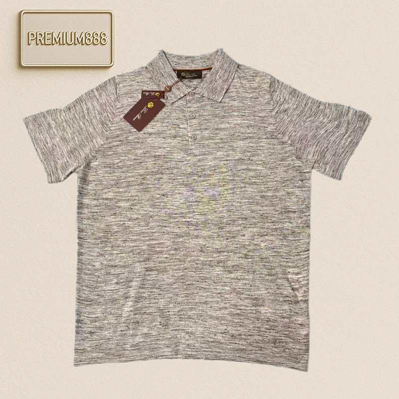 LP Linen Blended Jacquard Knitted Short-sleeved Polo Fabric Interpretation