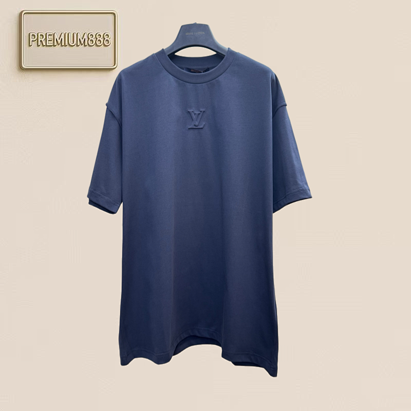 1v Louis Chest Embroidered Letters Short-Sleeved T-Shirt