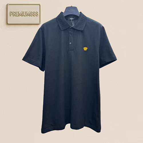 Versace Medusa Embroidery Short-Sleeved Polo Shirt