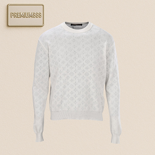 Louis Vuitton LV Dull Knit Pick-stitched Cotton Crewneck Sweater