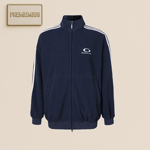 Balenciaga Fleece Embroidered Coat