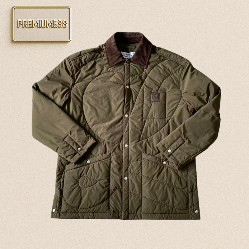 Lowe Brown Velvet Collar Quilted Cotton Jacket