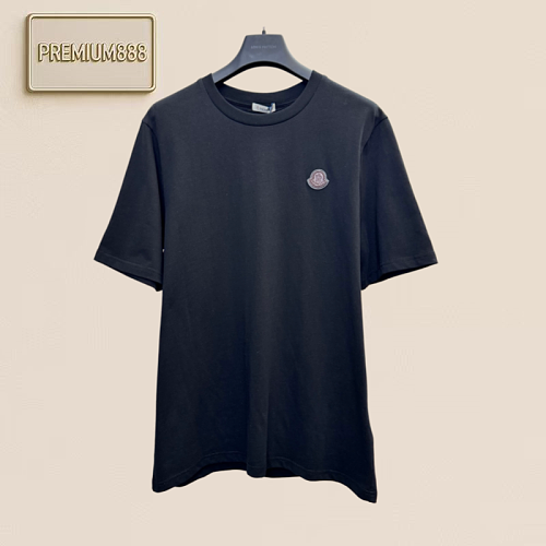 Monc Double-layered Leather Label Short-Sleeved T-shirt
