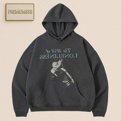 Melancholic Wealthy Second-Generation's Lonely Well Water Washed Vintage Hoodie