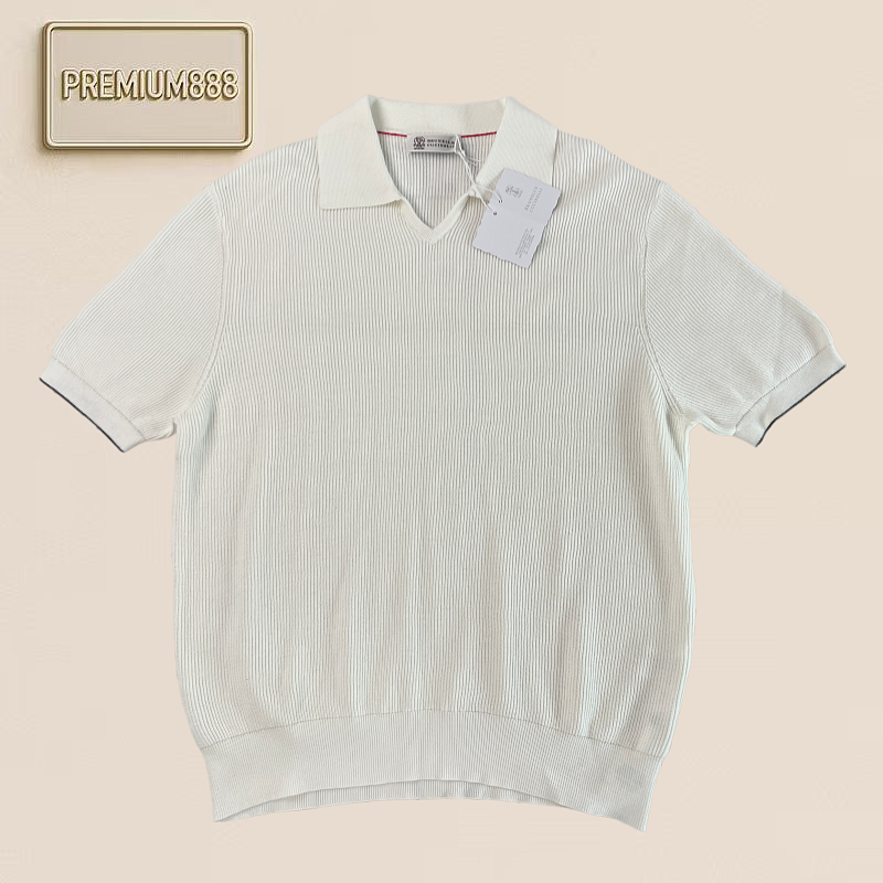 BC Three-color Fully Combed Cotton Seagull Collar Knitwear Craftsmanship Description