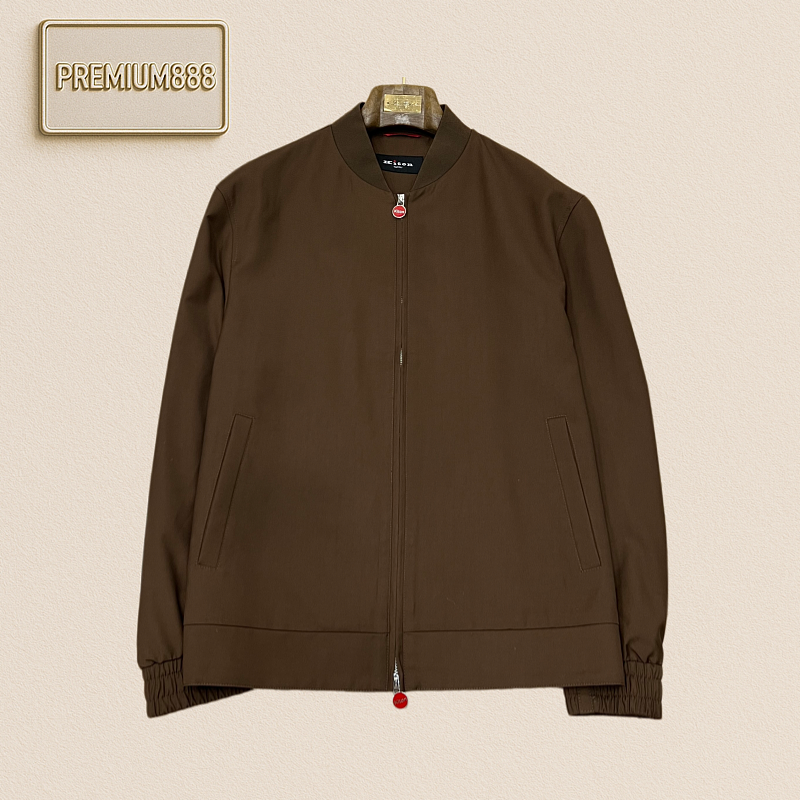 Kiton Red Logo Baseball Neck Casual Pilot Jacket