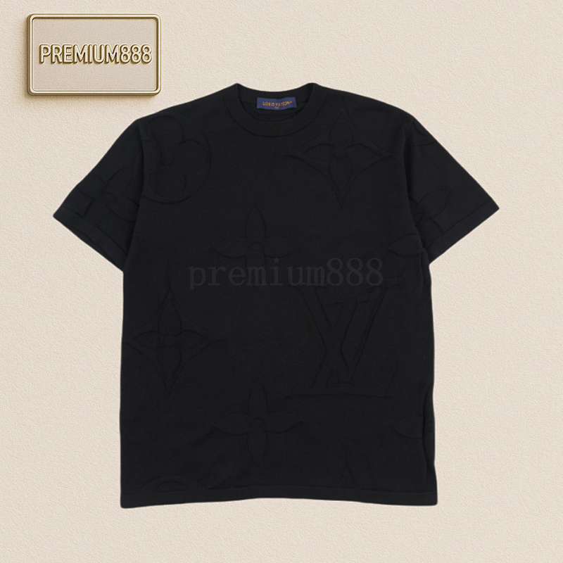 L V Old Flower Knitted Short Sleeve Black