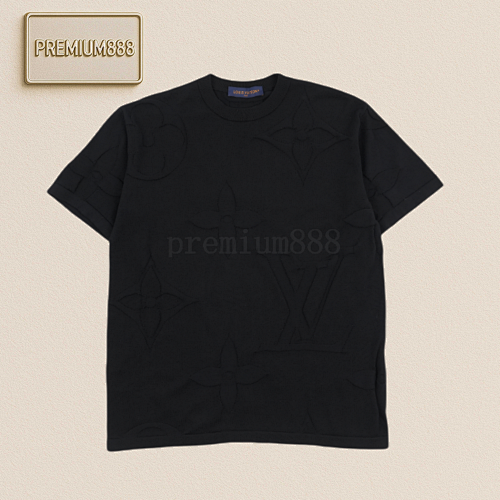 L V Old Flower Knitted Short Sleeve Black