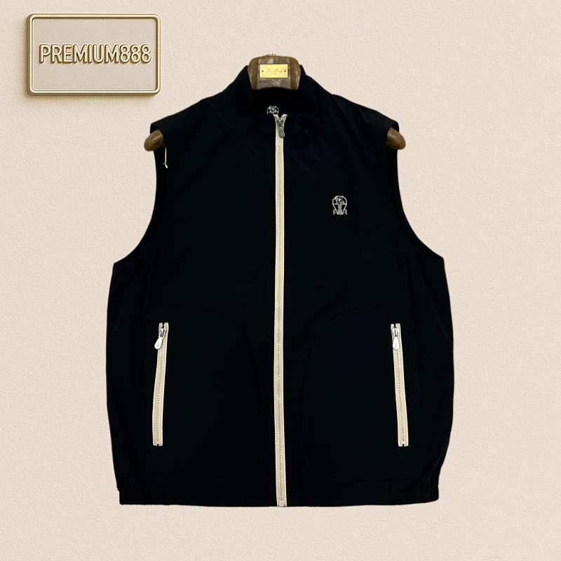 BC Brunello Button-down Embroidered Double Zipper Casual Jacket