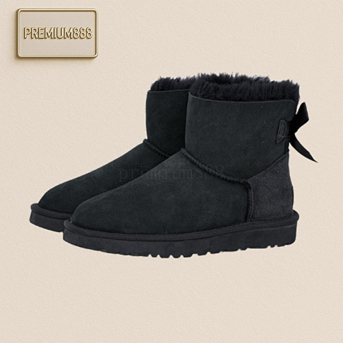 Ugg Bailey Mini Bow Sheepskin One-piece Snow Boots For Women