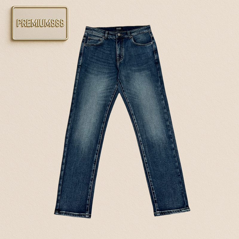 Zegna Jenia Straight-Tee Casual Denim Pants With Waist Label