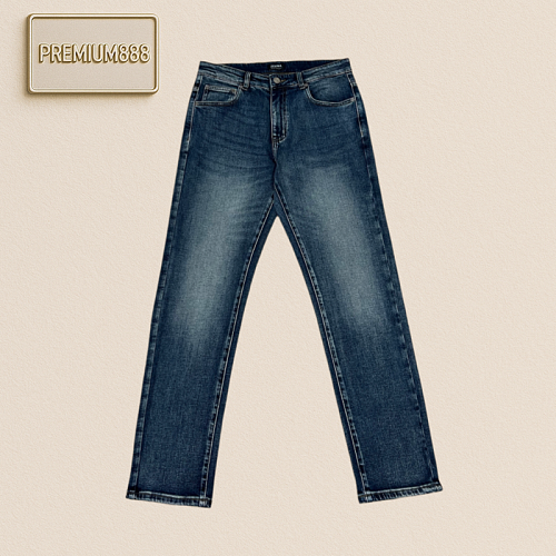 Zegna Jenia Straight-Tee Casual Denim Pants With Waist Label
