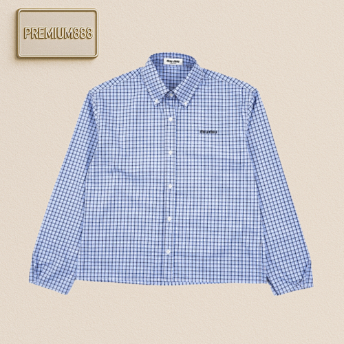 Miu Sky Blue Checkered Shirt