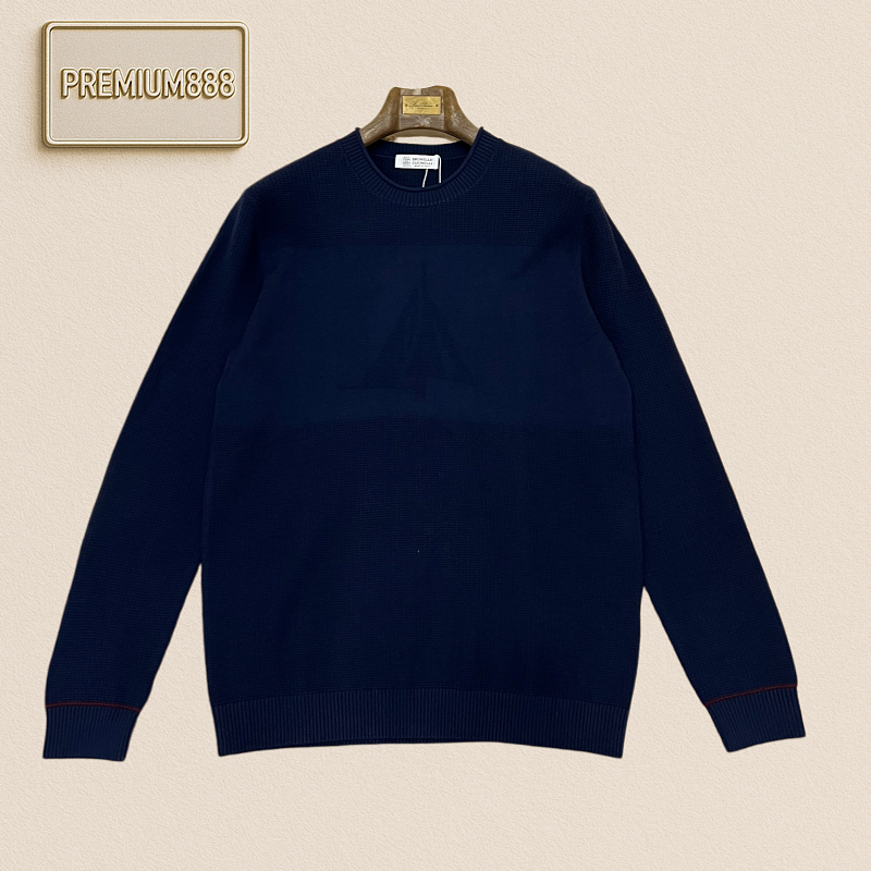 BC Brunello Sailboat Embroidery Roundneck Knit Sweater