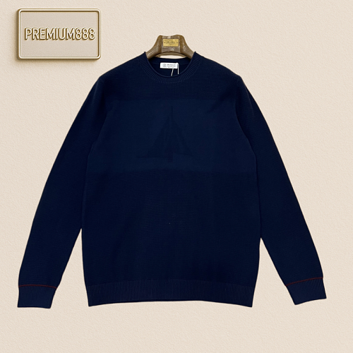 BC Brunello Sailboat Embroidery Roundneck Knit Sweater