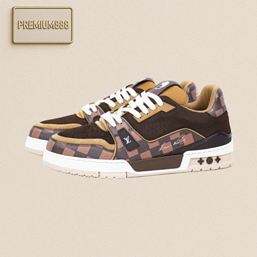 Louis Vuitton The Original Perfect Last Shape Of LV Trainer From Lvjia Produced By A Major Factory In Do