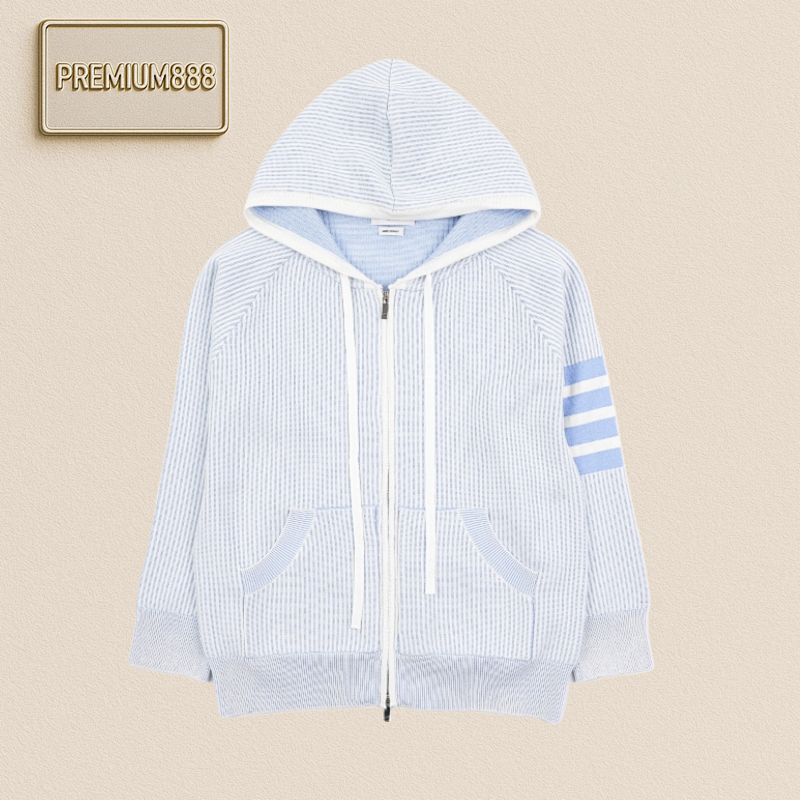 TB Four-bar Vertical Striped Hooded Jacket
