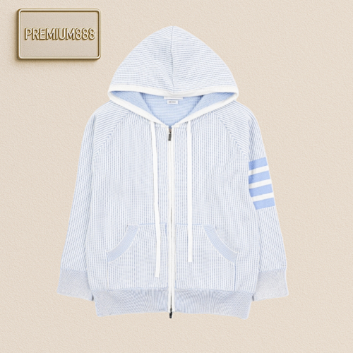 TB Four-bar Vertical Striped Hooded Jacket