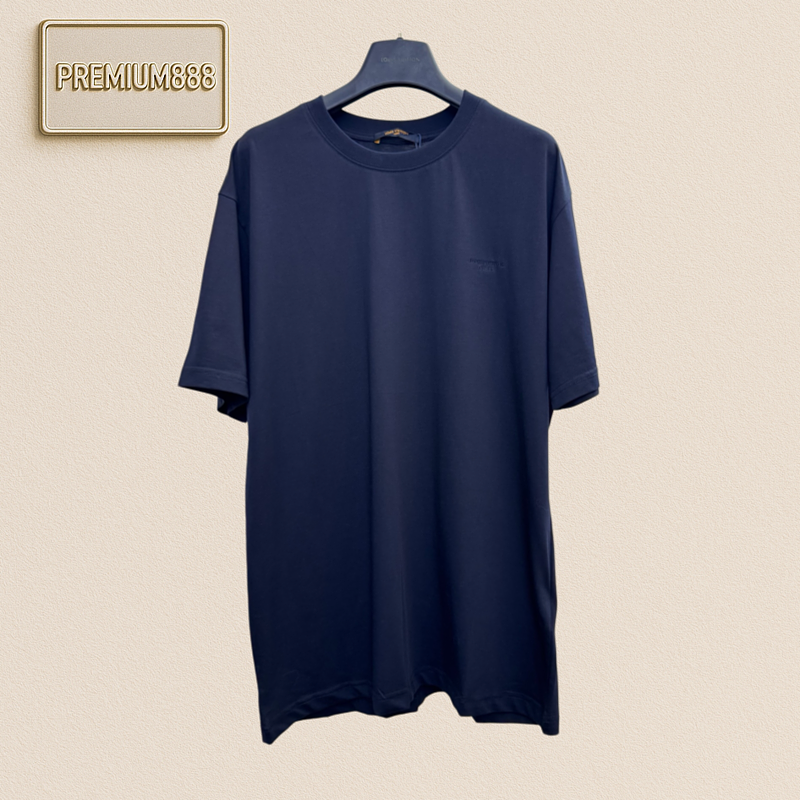 1v Lettered Embroidered Round-neck Short-sleeved T-shirt