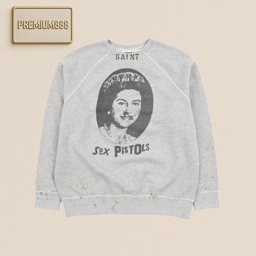 Denim Tears 24Fw Queen Elizabeth Distressed Printed Round-neck Sweatshirt