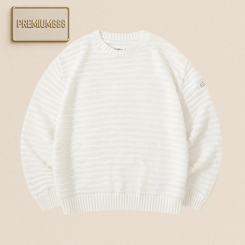 Maison Margiela MM6 Washed Hole-Open Jacquard Knit Sweater