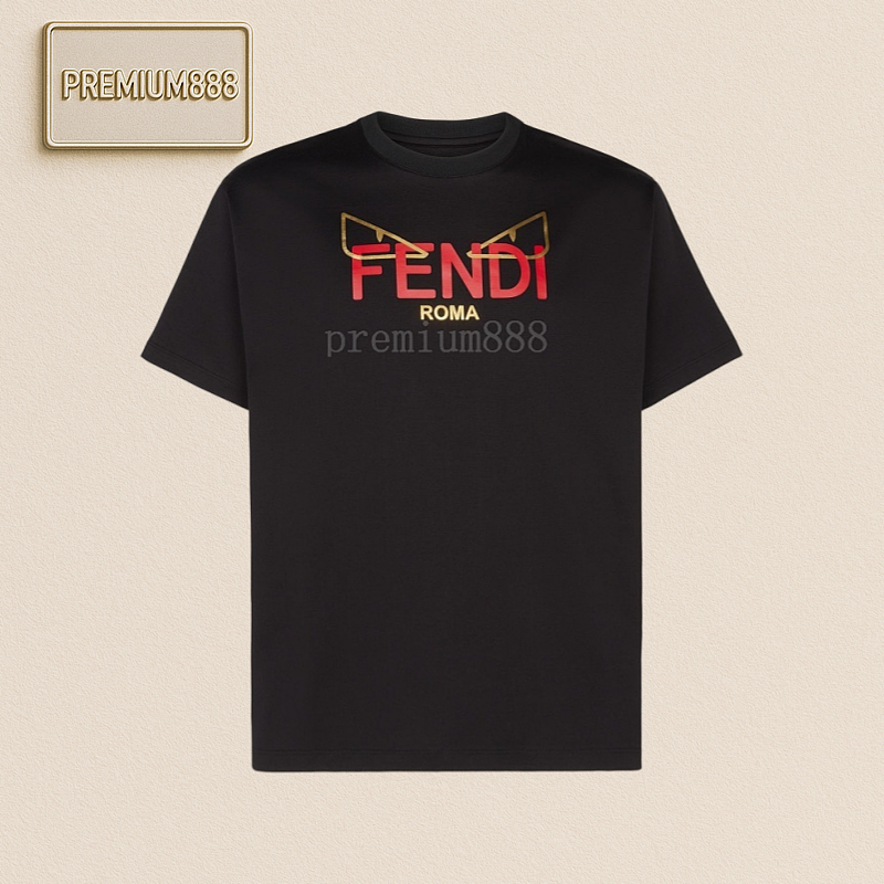Fendi Eye Printed Round Neck Short Sleeves