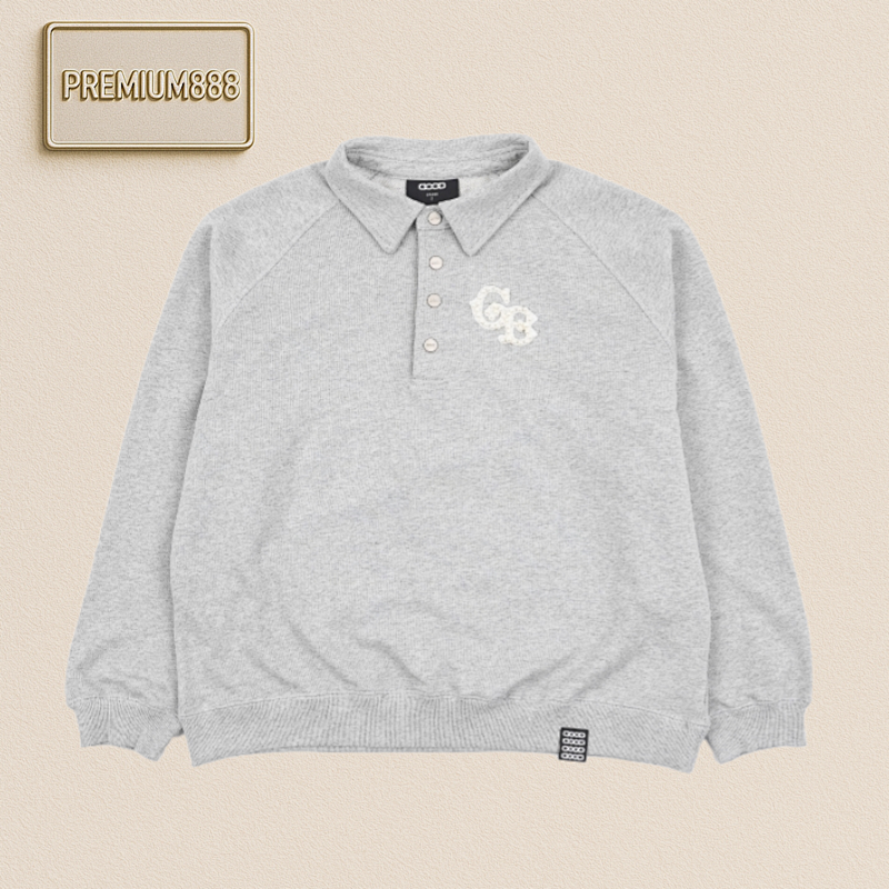 Good 25Fw Good Pearl Slogan Polo Sweatshirt