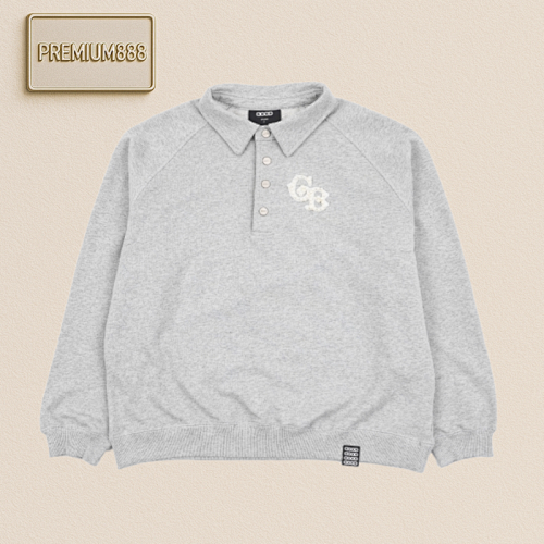 Good 25Fw Good Pearl Slogan Polo Sweatshirt