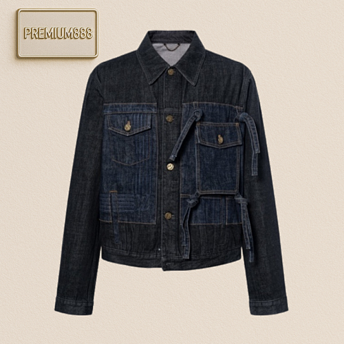 L V Bow Pocket Denim Jacket