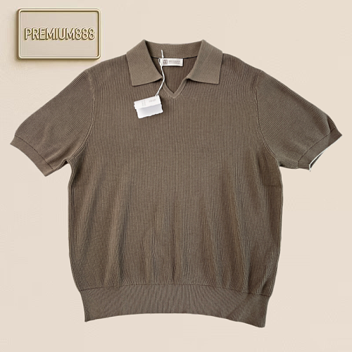BC Three-color Fully Combed Cotton Seagull Collar Knitwear Craftsmanship Description