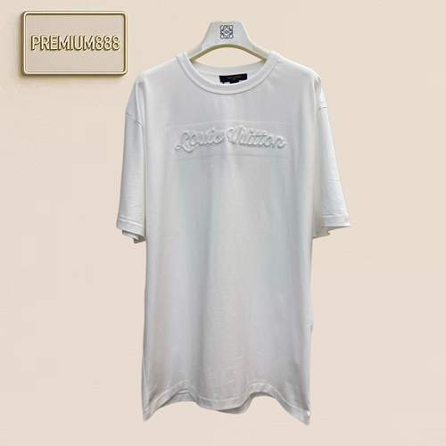 1v Louis Logo Letter Embroidered Short-Sleeved T-Shirt