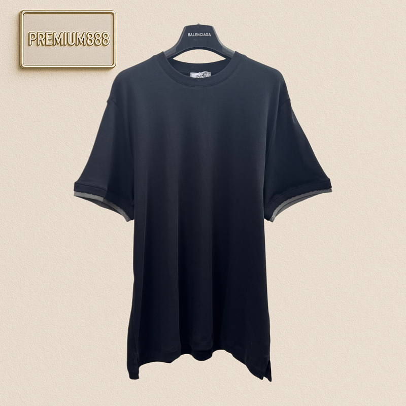 Hermès Horseback Pattern Double-Sleeve Short-Sleeved T-Shirt
