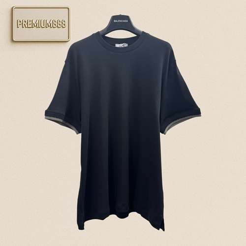 Hermès Horseback Pattern Double-Sleeve Short-Sleeved T-Shirt