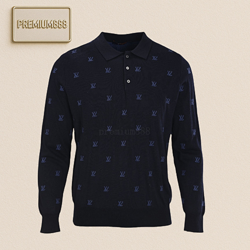 Louis Vuitton LV Monogram All-over Jacquard Wool Polo Sweater