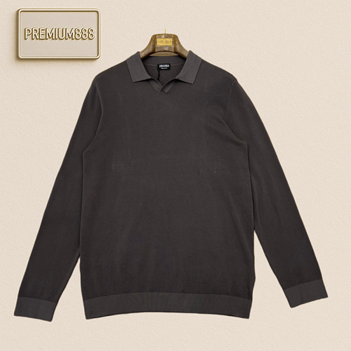 Zegna Jeni Casual Blended V-neck Knitted Polo Shirt