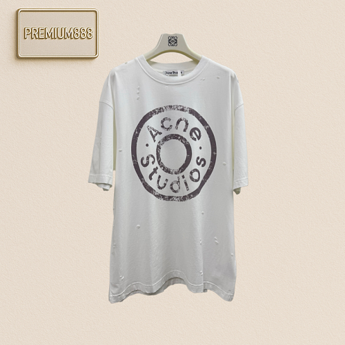 Acne Studios Distressed And Aged Logo-print Short-sleeved T-shirt