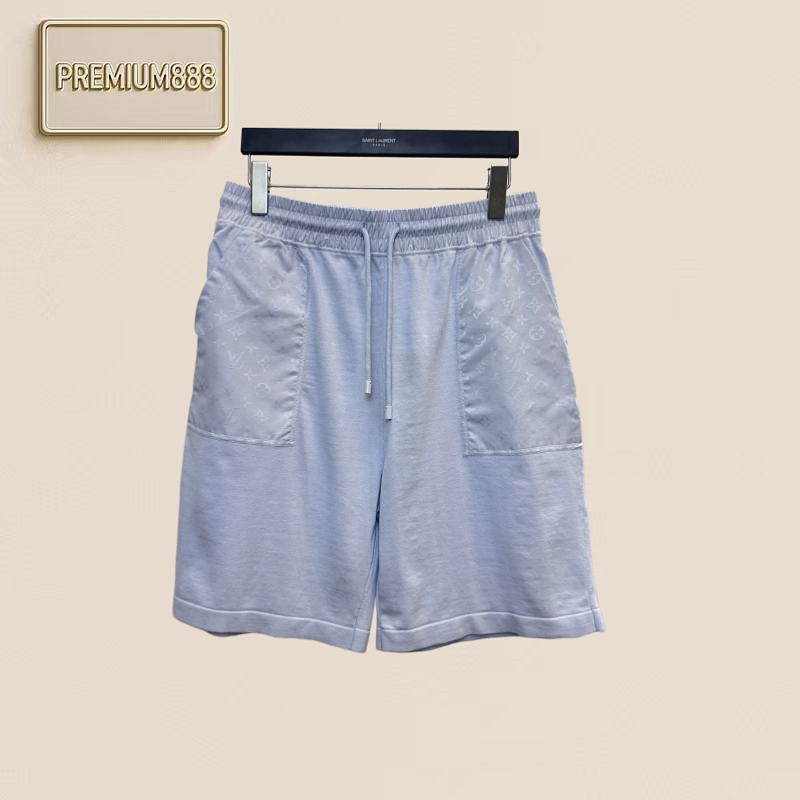 1v Louis Pocket Logo Embroidered Knitted Short Pants