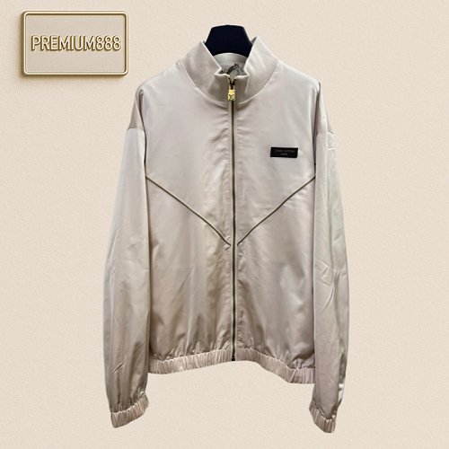 1v Louis Leather Embroidered Satin Sport Coat