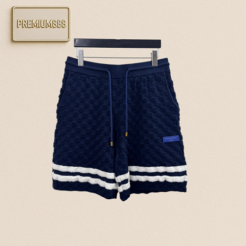 1v Louis Checkered Texture Jacquard Knit Shorts